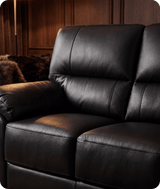 Dalmore Genuine Leather Black 3 Seater Sofa