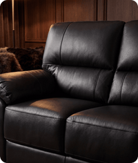 Dalmore Genuine Leather Black 3 Seater Sofa
