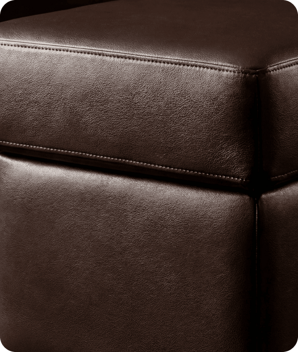Veloura Brown Leather Footstool