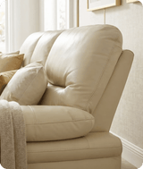 Florence Cream Leather 3 Seater Sofa