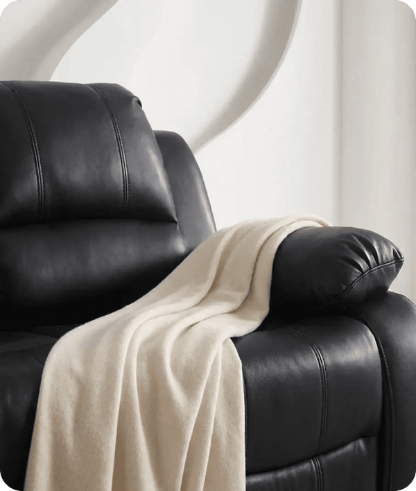 Veloura Black Leather 3 Seater Sofa