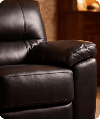 Dalmore Genuine Leather Black 3 Seater Sofa