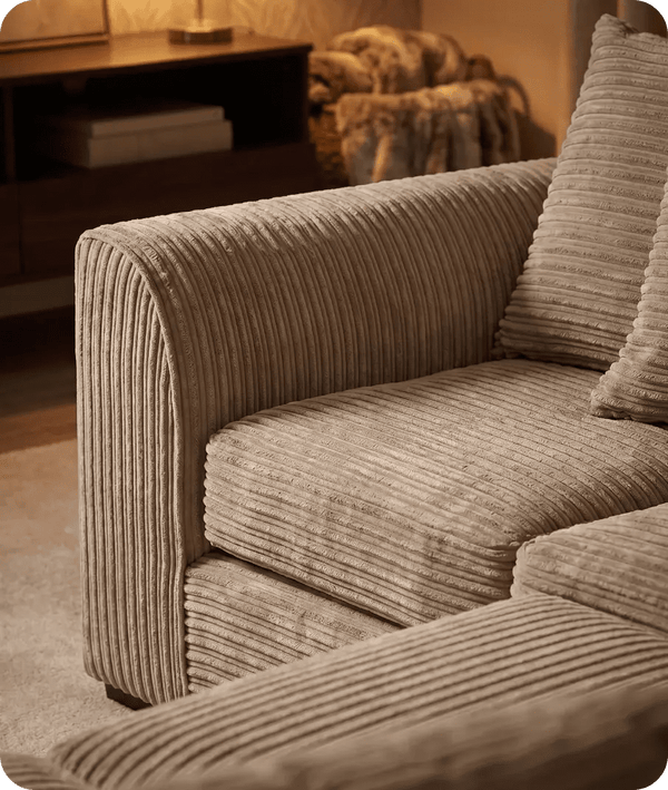 Oxford Caramel  Fabric RHC Corner Sofa