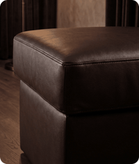 Veloura Brown Leather Footstool