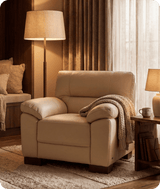 Dalmore Genuine Leather Cream Armchair