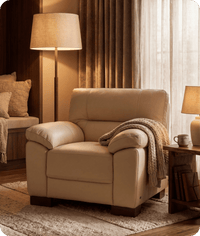 Dalmore Genuine Leather Cream Armchair