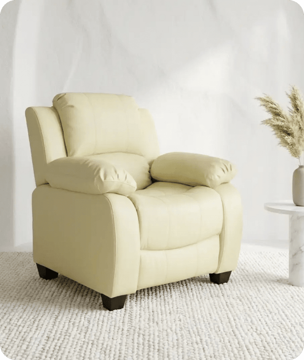 Veloura Cream Leather Armchair