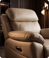 Torino Genuine Leather Cream Electric Power Recliner Armchair