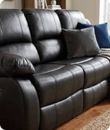 York Black Leather Electric Recliner 3 Seater Sofa - Sofa-Direct