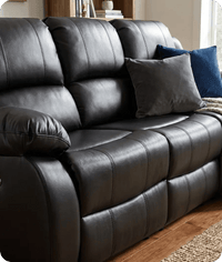 York Black Leather Electric Recliner 3 Seater Sofa - Sofa-Direct