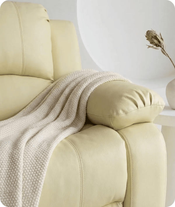 Veloura Cream Leather Armchair