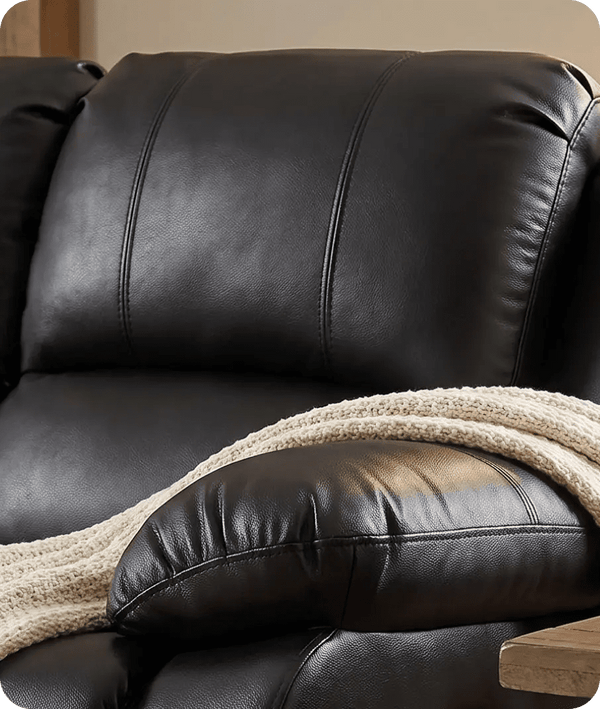 York Black Leather Electric Recliner 3 Seater Sofa - Sofa-Direct