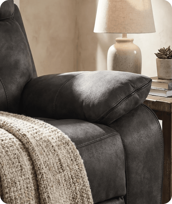 foster-dark-grey-fabric-electric-recliner-armchair-close-up-detail