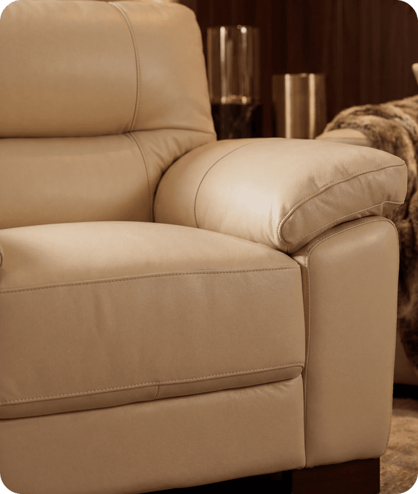 Dalmore Genuine Leather Cream Armchair