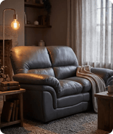 Florence Grey Leather 2 Seater Sofa