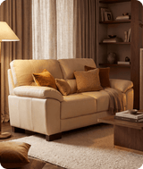 Dalmore Genuine Leather Cream 2 Seater Sofa