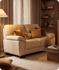Dalmore Genuine Leather Cream 2 Seater Sofa