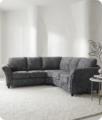 Canterbury Grey Fabric High Back Corner Sofa