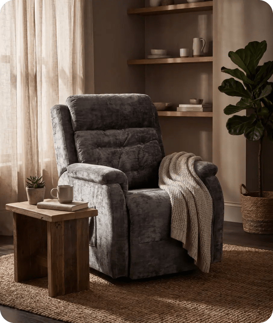 Oliver Grey Fabric Rise & Recline Mobility Chair