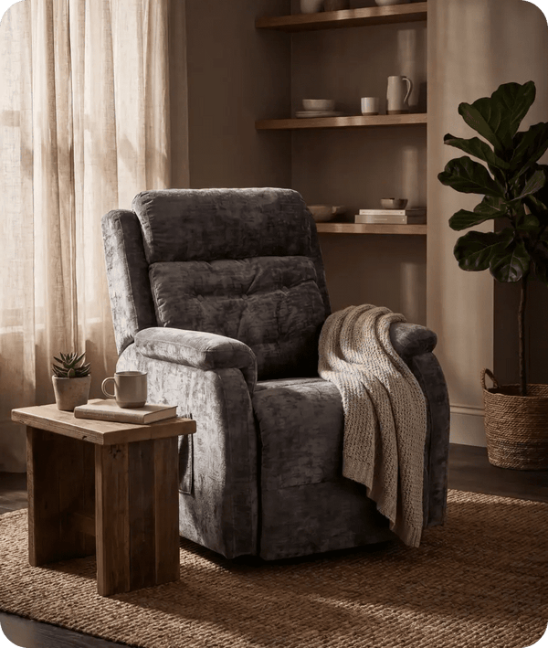 Oliver Grey Fabric Rise & Recline Mobility Chair