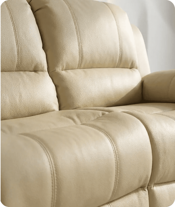 Veloura Cream Leather 2 Seater Sofa