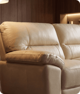 Dalmore Genuine Leather Cream 2 Seater Sofa