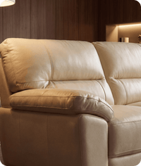 Dalmore Genuine Leather Cream 2 Seater Sofa