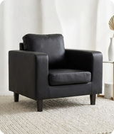 Nova Black  Leather Armchair