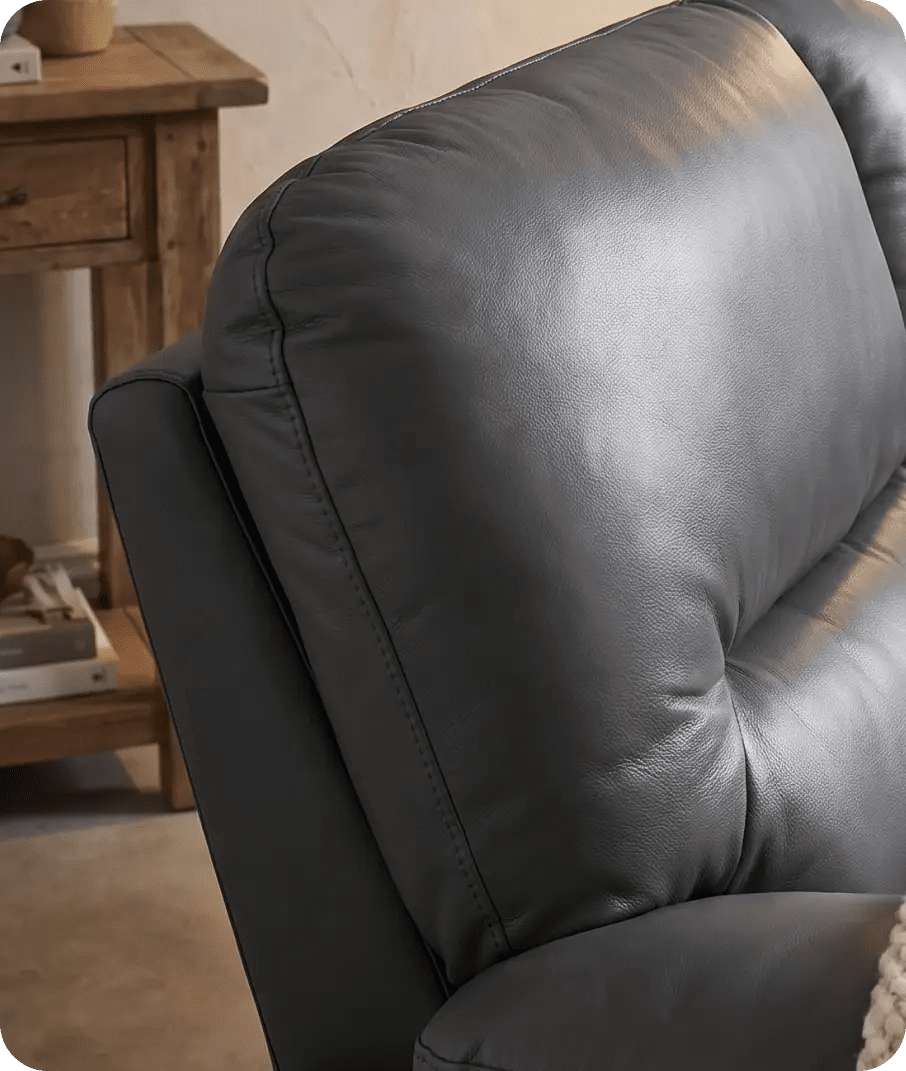 Florence Grey Leather 2 Seater Sofa