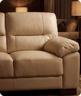Dalmore Genuine Leather Cream 2 Seater Sofa
