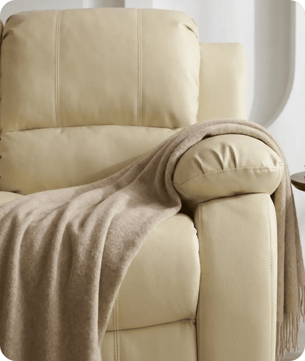 Veloura Cream Leather 2 Seater Sofa