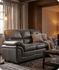 Florence Grey Leather 3 Seater Sofa