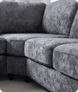Canterbury Grey Fabric High Back Corner Sofa