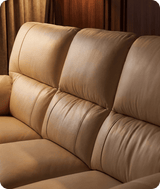 Dalmore Genuine Leather Cream 3 Seater Sofa