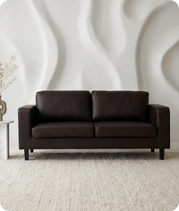 Nova Brown Leather 3 Seater Sofa