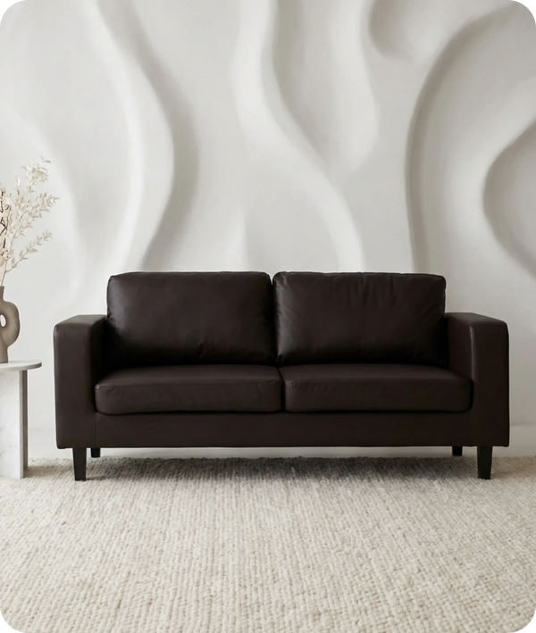 Nova Brown Leather 3 Seater Sofa