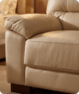 Dalmore Genuine Leather Cream 3 Seater Sofa