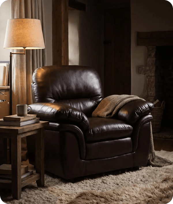 Florence Brown  Leather Armchair