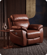 Torino Genuine Leather Tan Electric Power Recliner Armchair