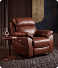 Torino Genuine Leather Tan Electric Power Recliner Armchair
