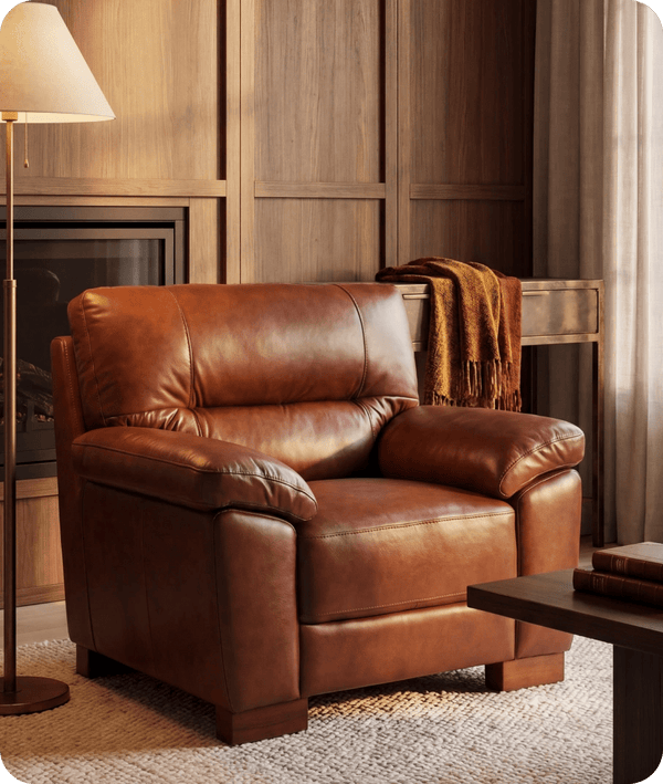 Dalmore Genuine Leather Tan Armchair