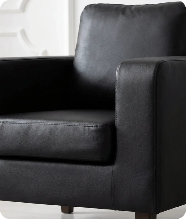 Nova Black  Leather Armchair