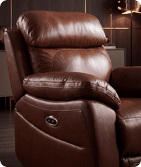 Torino Genuine Leather Tan Electric Power Recliner Armchair
