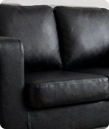 Nova Black Leather 2 Seater Sofa