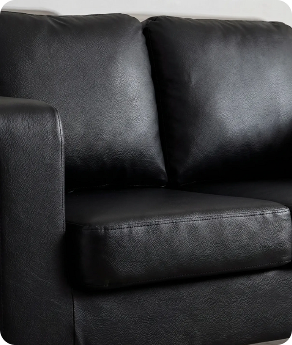 Nova Black Leather 2 Seater Sofa