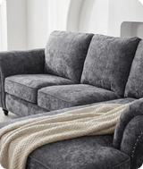 Canterbury Grey Fabric High Back Corner Sofa