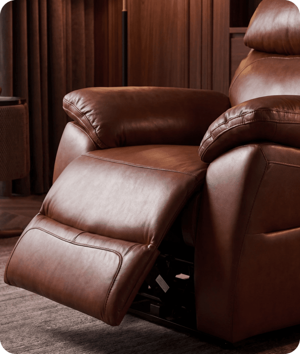 Torino Genuine Leather Tan Electric Power Recliner Armchair