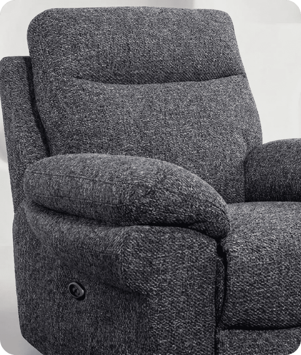 Lunaro Grey Fabric Electric Recliner Armchair