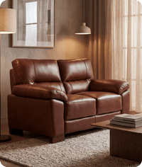 Dalmore Genuine Leather Tan 2 Seater Sofa