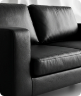 Nova Black Leather 3 Seater Sofa